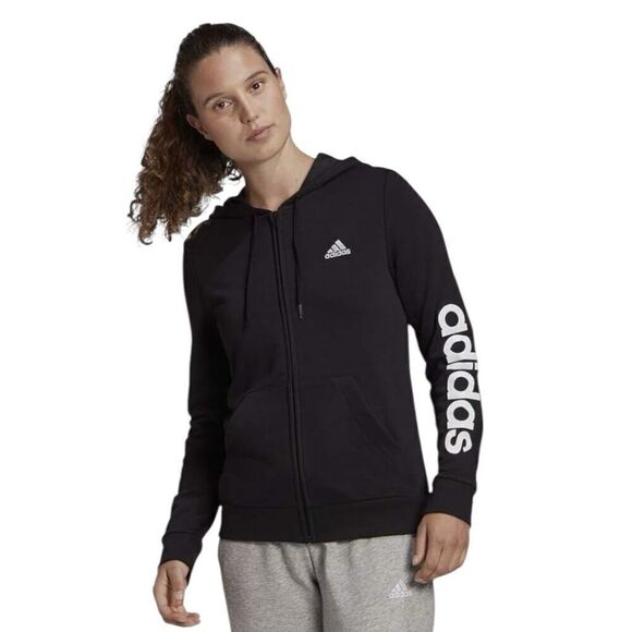 Adidas Women's Essentials Logo Full-zip Hoodie Size Small - Picture 2 of 11